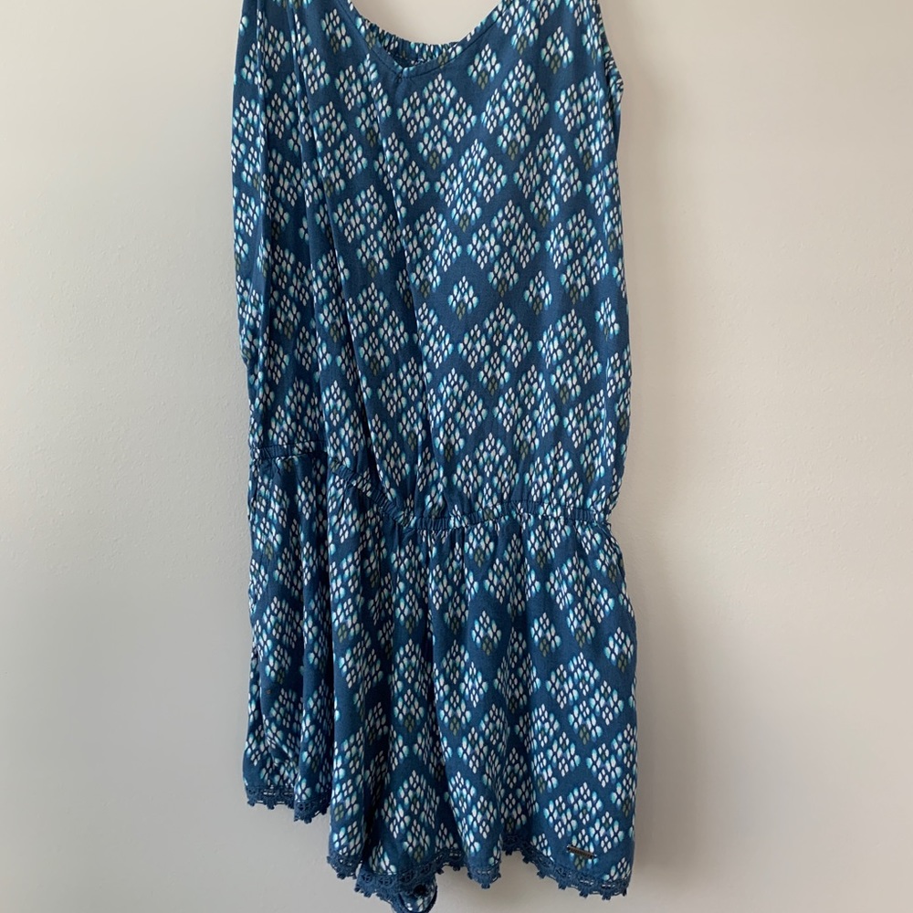 Blue Patterned Romper - image 3